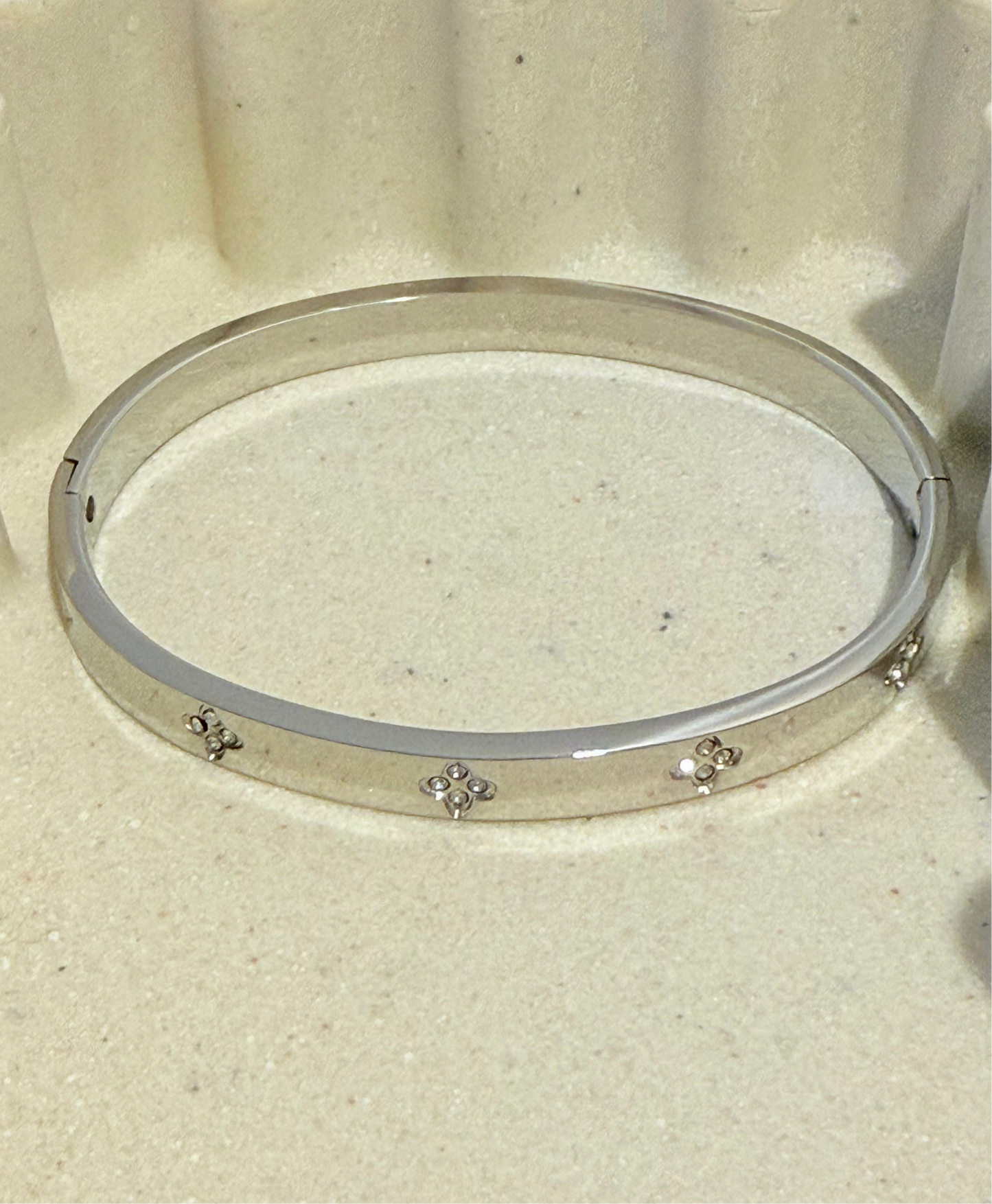 Oleana Silver Zircons Bangle